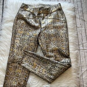 Free People NWT OB987169 Rio Gold Python Snakeskin Pull-On Leggings Size Small